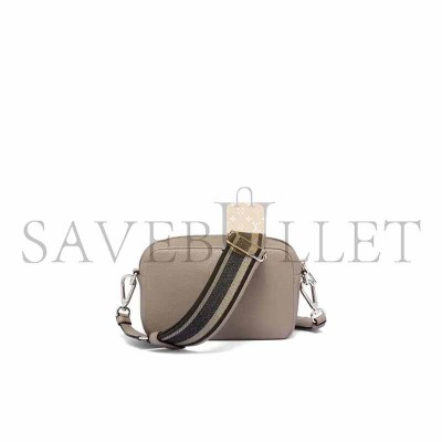 PRADA LEATHER CAMERA BAG SHOULDER BAG CROSSBODY BAG WOMEN'S LIGHT GRAY 1BH192 (19*12*6cm) 